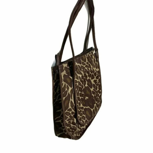 Nine West‎ nylon leopard tote with leather trim - Picture 4 of 13
